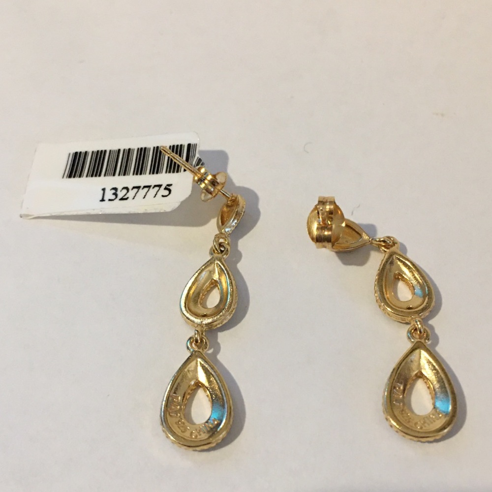Sterling silver gold plated drop earrings - Picture 6 of 6